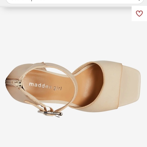 Madden Girl Reveal Ankle Strap Heels Nude Tan Block Stacked Wood NWOB Sz 9.5 - Picture 5 of 13